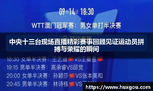 中央十三台现场直播精彩赛事回顾见证运动员拼搏与荣耀的瞬间