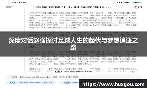 深度对话赵强探讨足球人生的起伏与梦想追逐之路